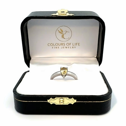 Elegant Sterling Silver Citrine Solitaire Ring - Colours of Life Jewelry