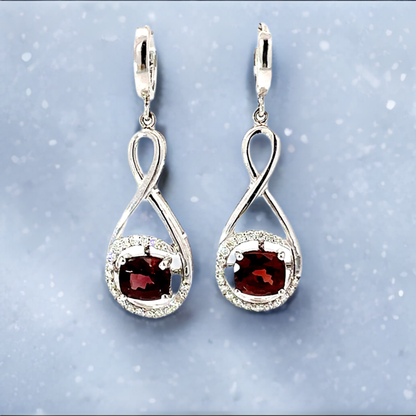 Red spinel & diamond drop earrings - Colours of Life Jewelry
