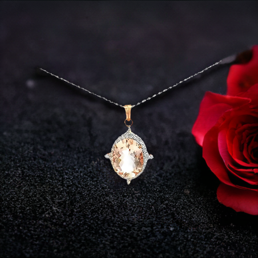 Oval morganite elegance necklace - Colours of Life Jewelry