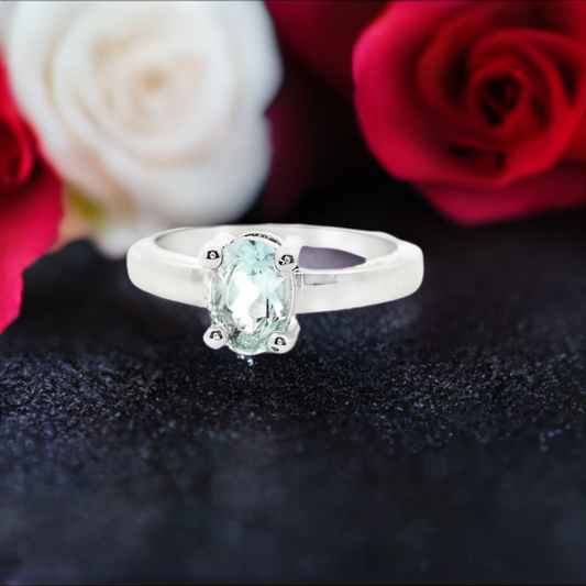 Sterling Silver Aquamarine Solitaire - Colours of Life Jewelry