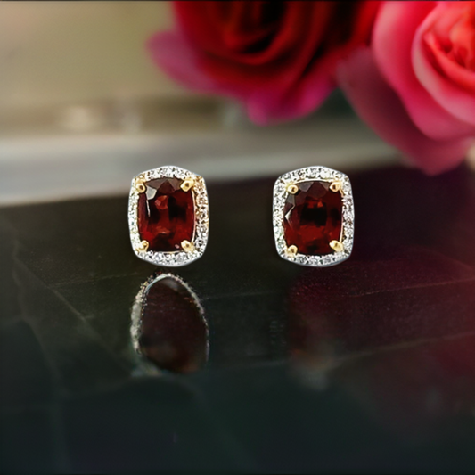 Spinel and diamond stud earrings - Colours of Life Jewelry