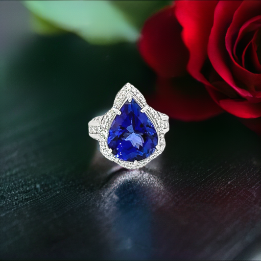 Tanzanite and diamond elegance ring - Colours of Life Jewelry